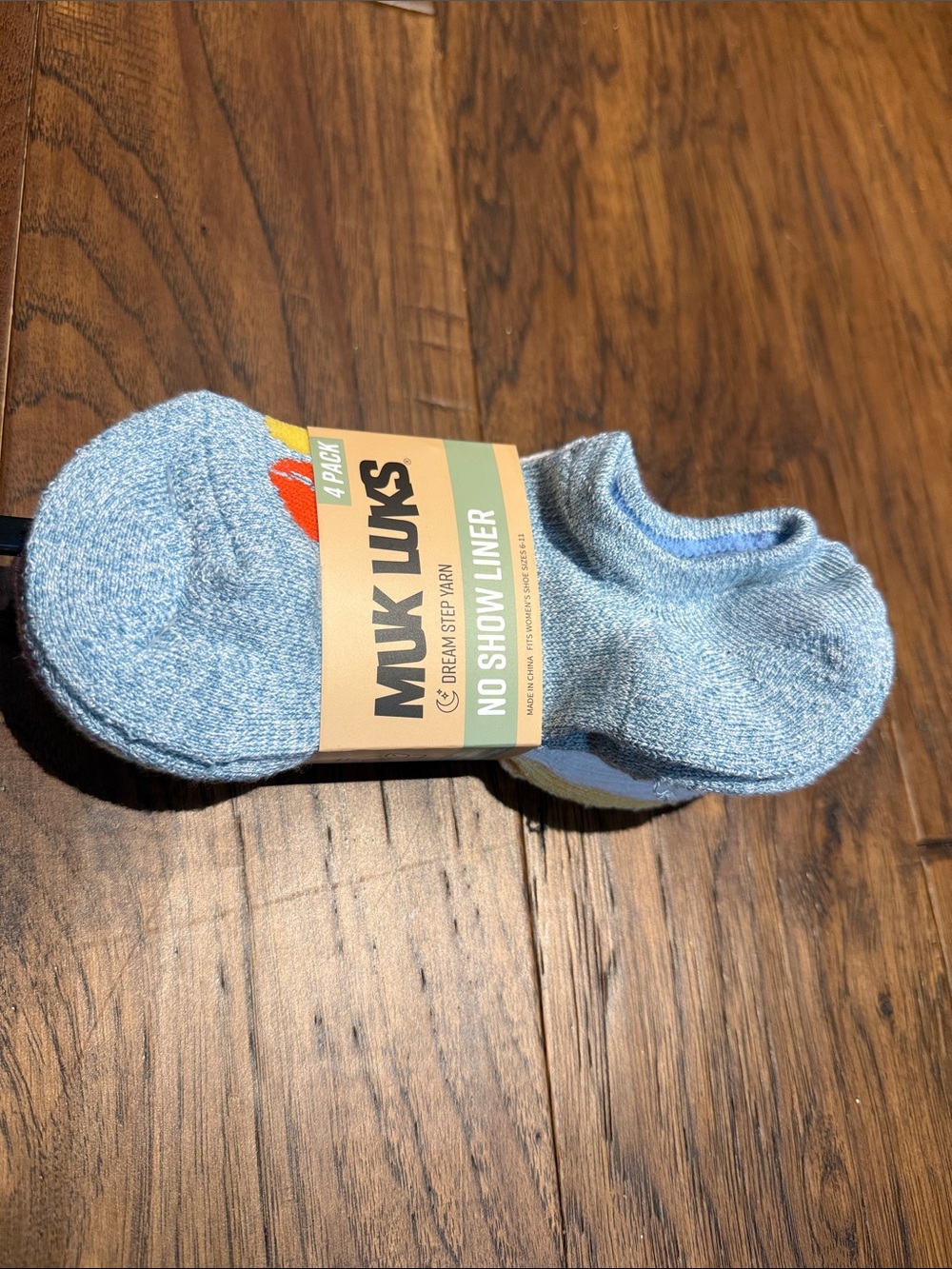 Muk Luks Light Blue No-Show Liner Socks - 4 Pack